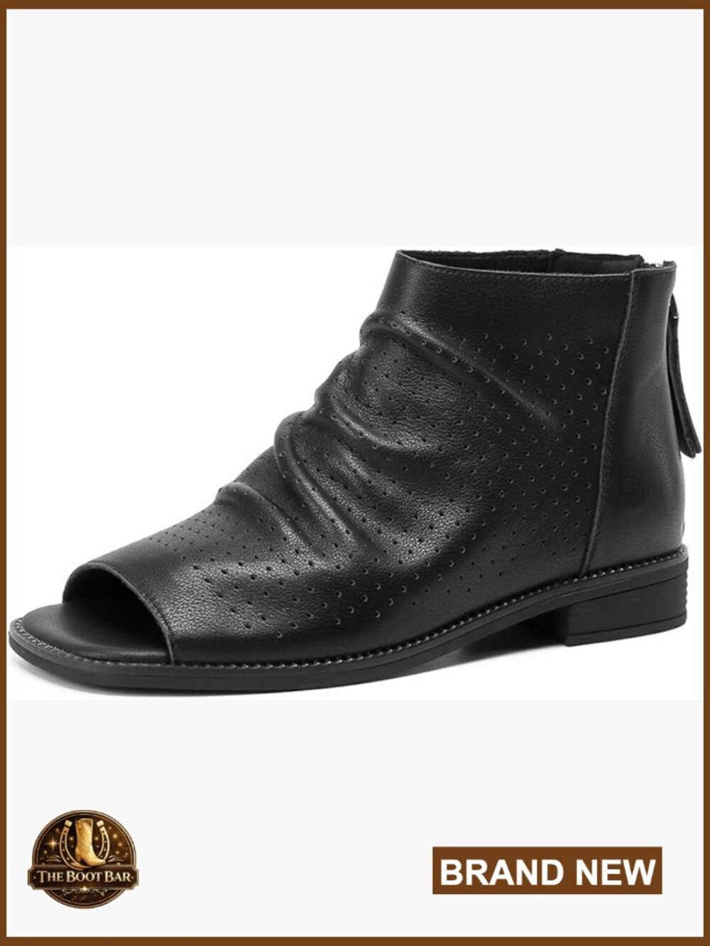 Women's Open Toe Slouchy Block Heel Ankle Booties
